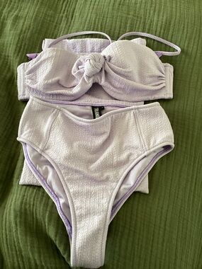 Triangl Purple Lavender bathing suit set with bag